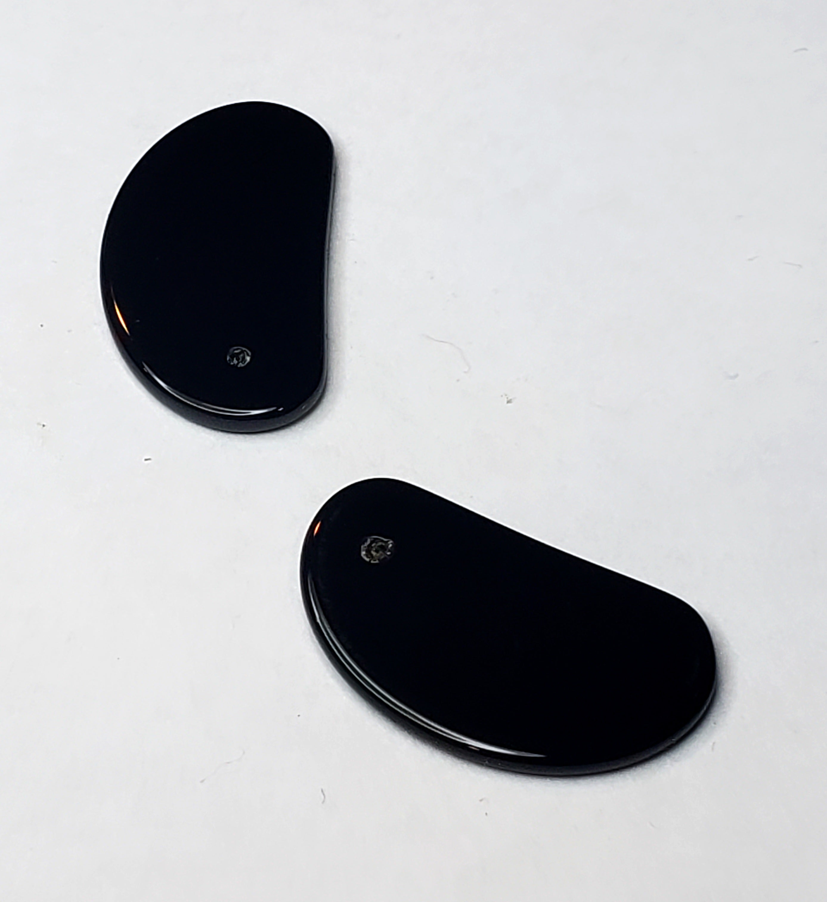 Pair of Black Onyx Demilune Tablets