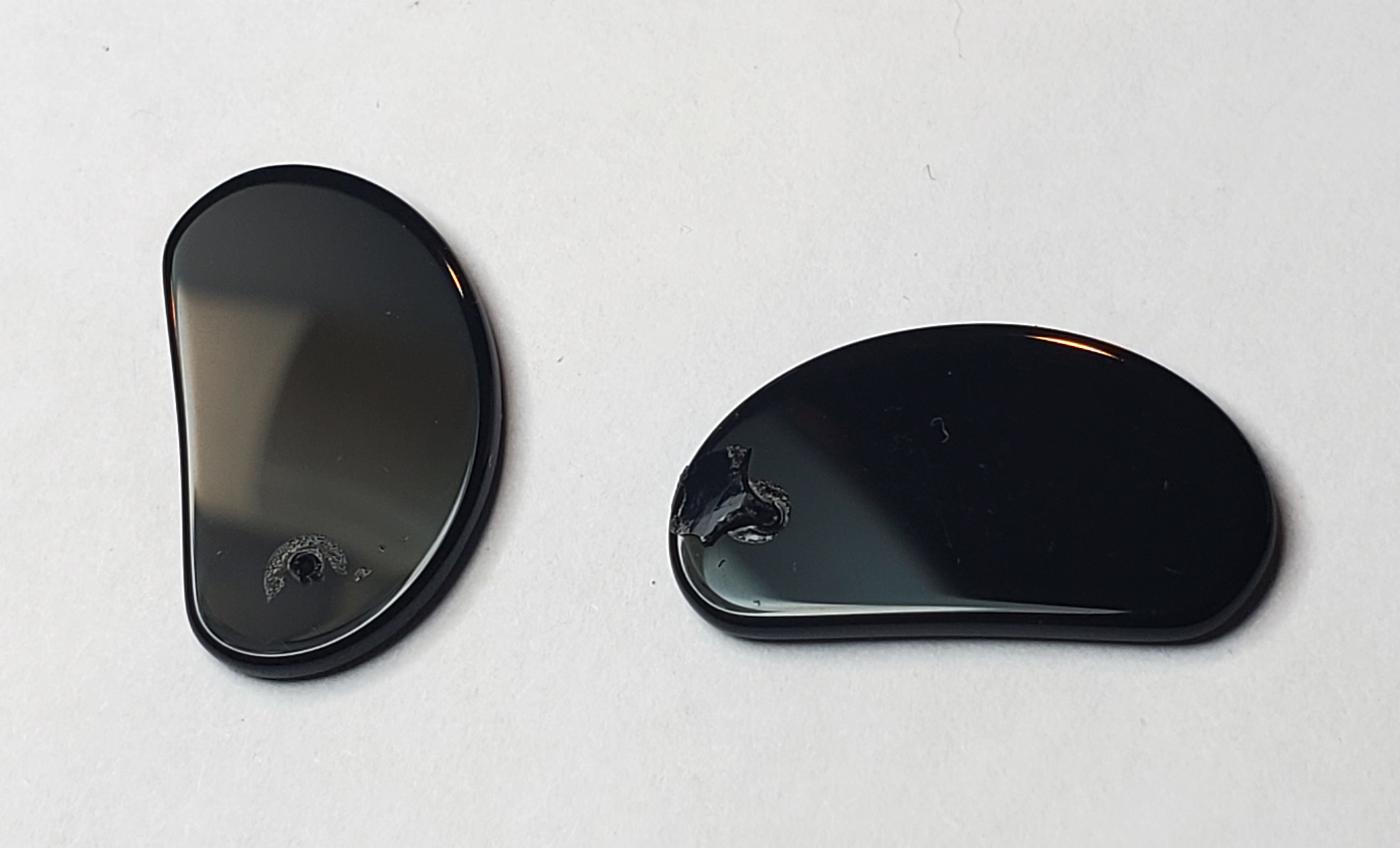 Pair of Black Onyx Demilune Tablets