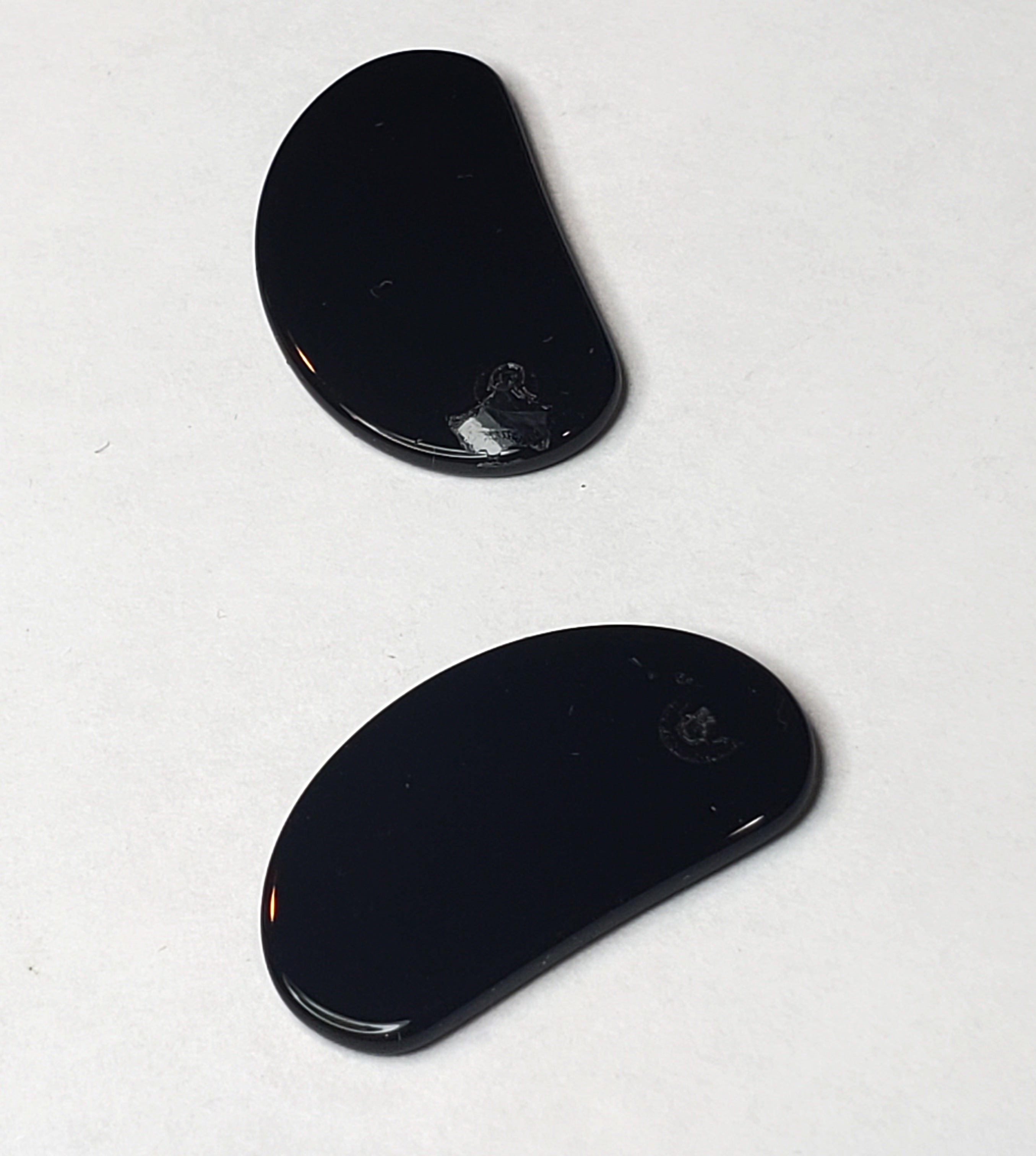 Pair of Black Onyx Demilune Tablets