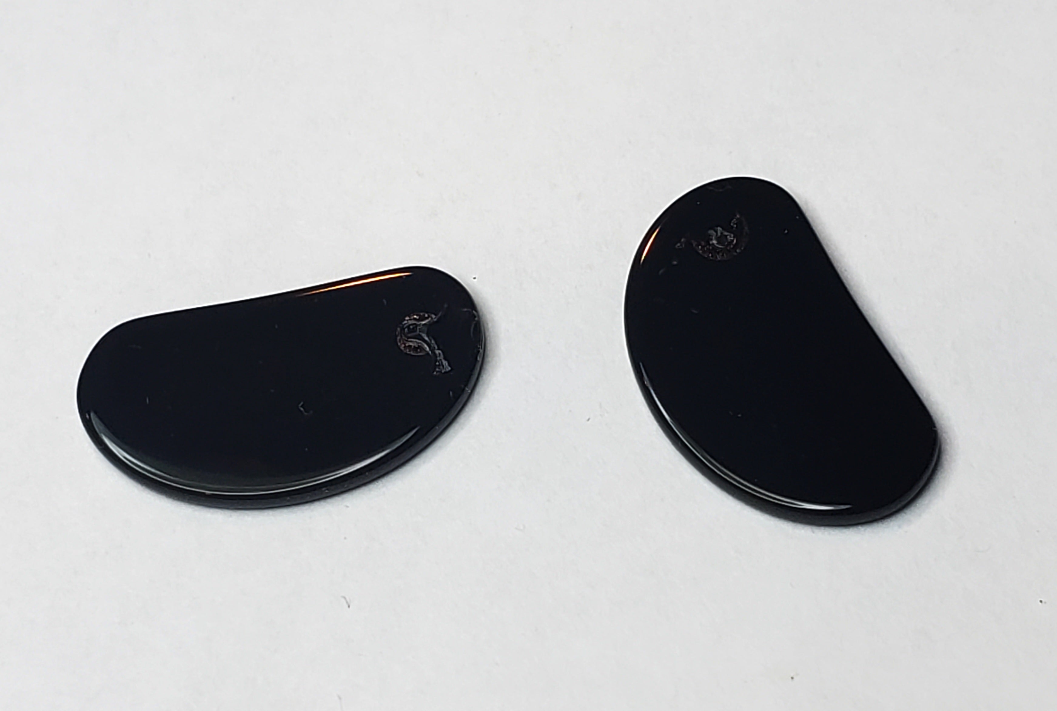 Pair of Black Onyx Demilune Tablets