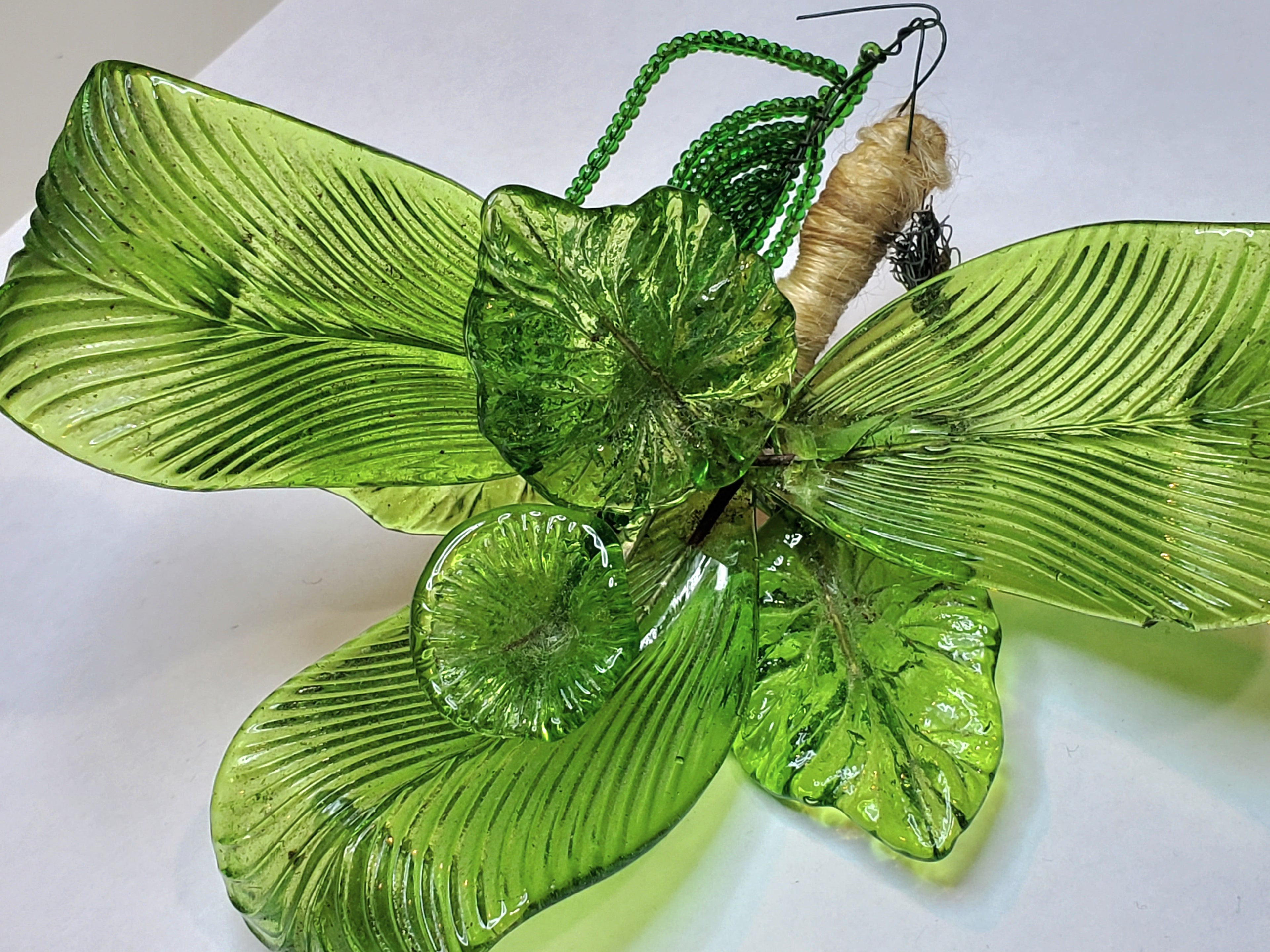 Vintage Handmade Glass Flower Bouquet