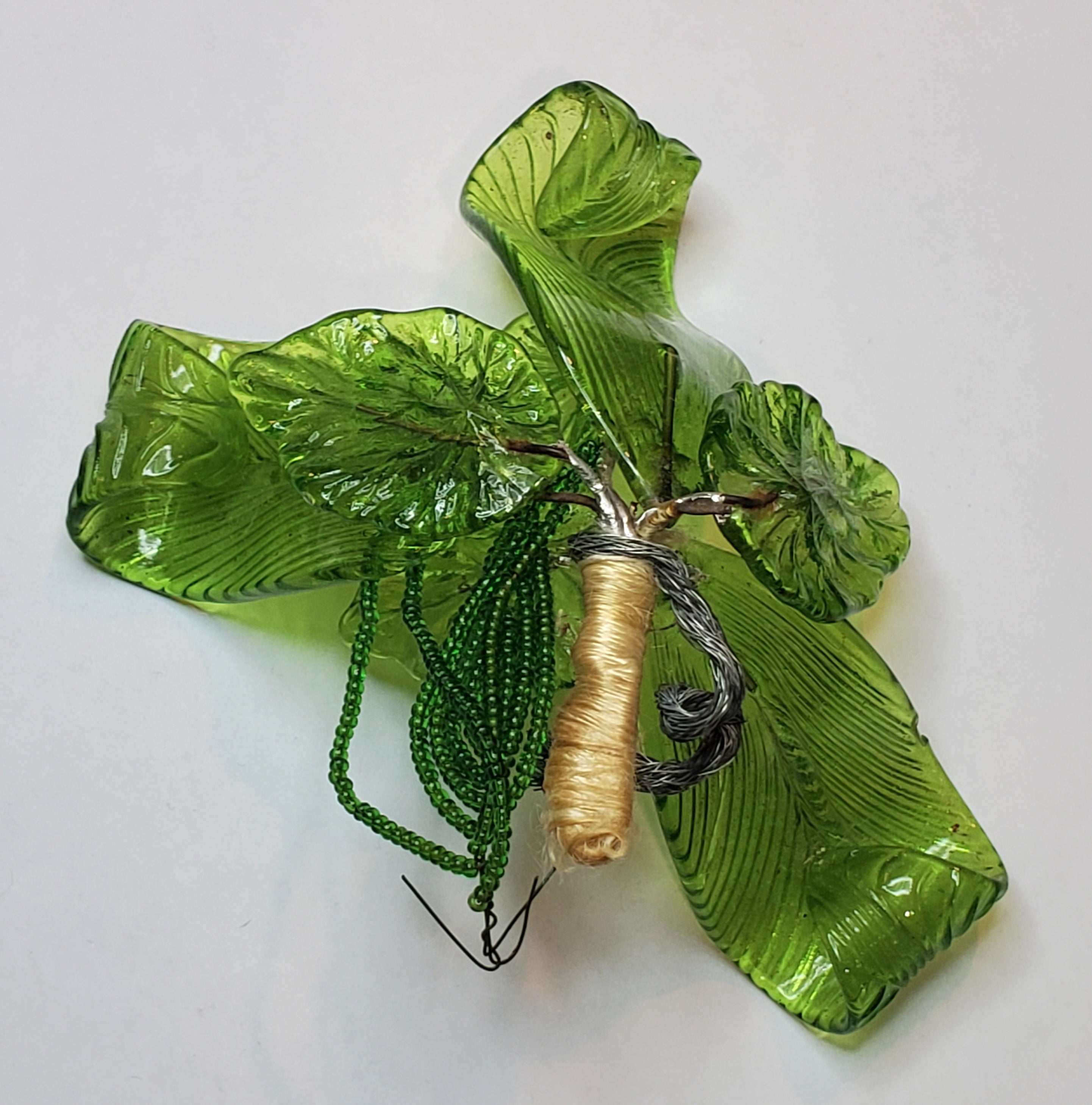 Vintage Handmade Glass Flower Bouquet