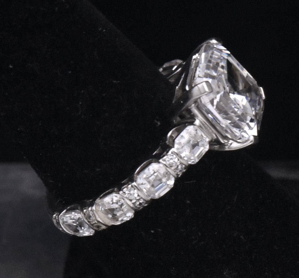 Sterling Silver Asscher Cut Cubic Zirconia Ring - Size 6.25 (AS IS)