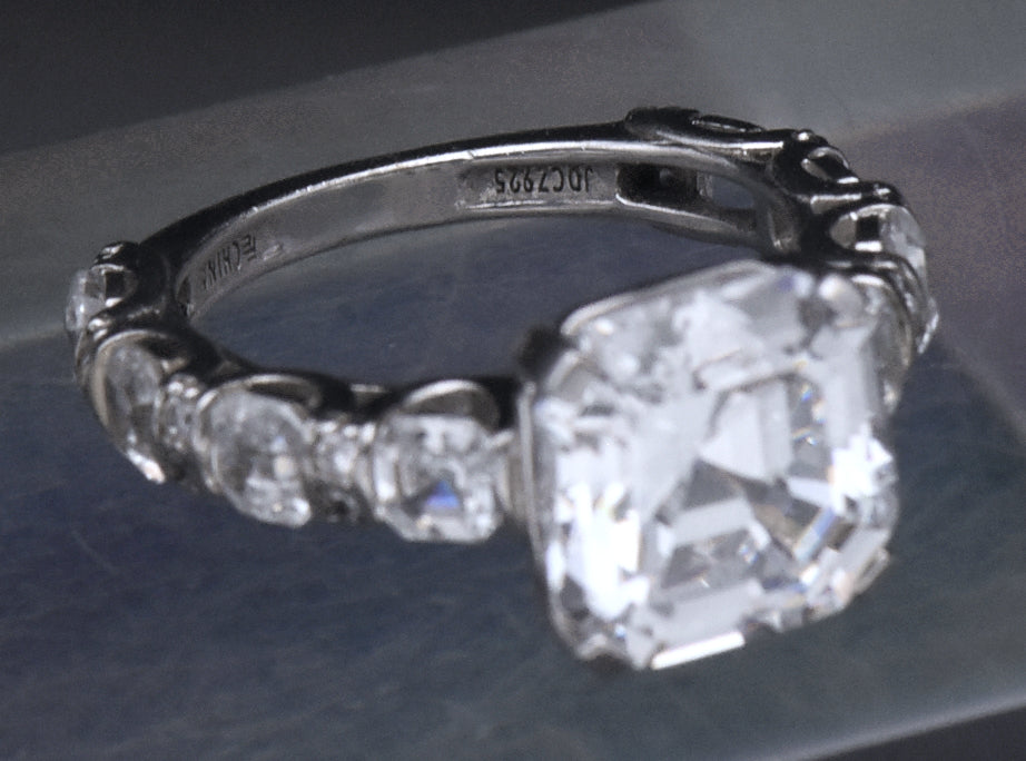 Sterling Silver Asscher Cut Cubic Zirconia Ring - Size 6.25 (AS IS)