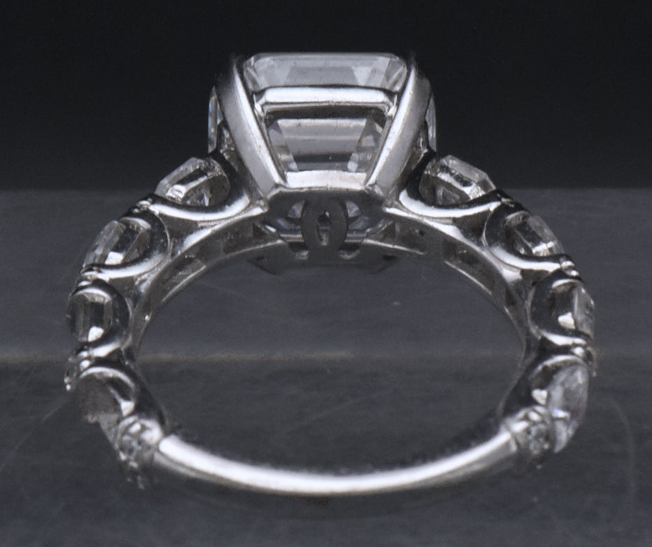 Sterling Silver Asscher Cut Cubic Zirconia Ring - Size 6.25 (AS IS)
