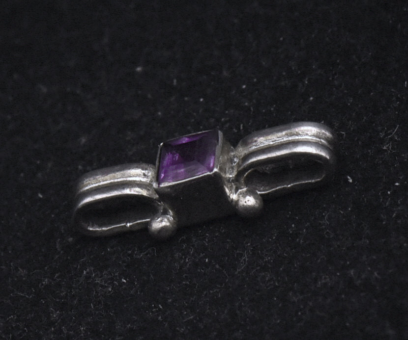 Vintage Handmade Sterling Silver Amethyst Pendant