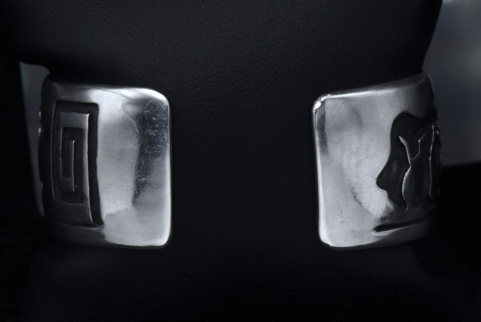 Vintage Sterling Silver Native American Bear Cuff Bracelet