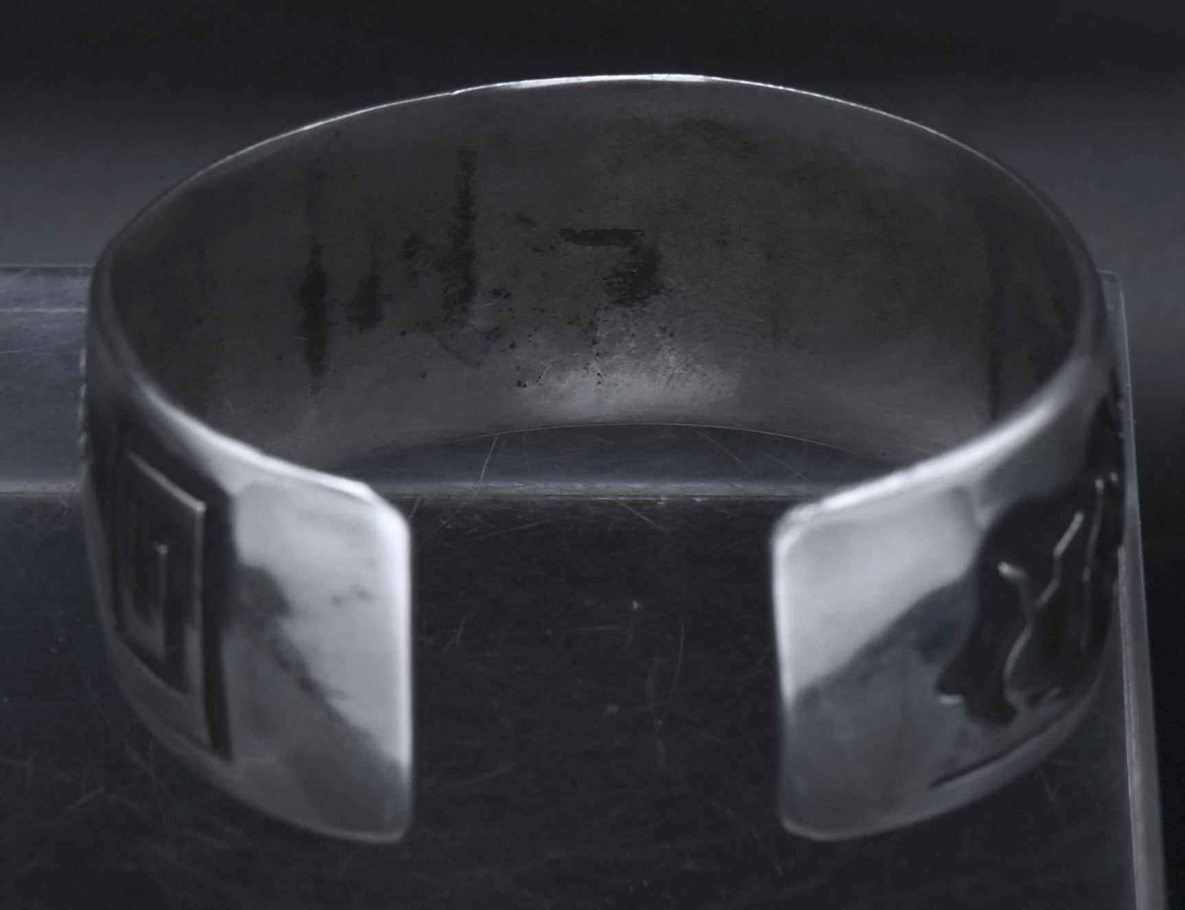 Vintage Sterling Silver Native American Bear Cuff Bracelet