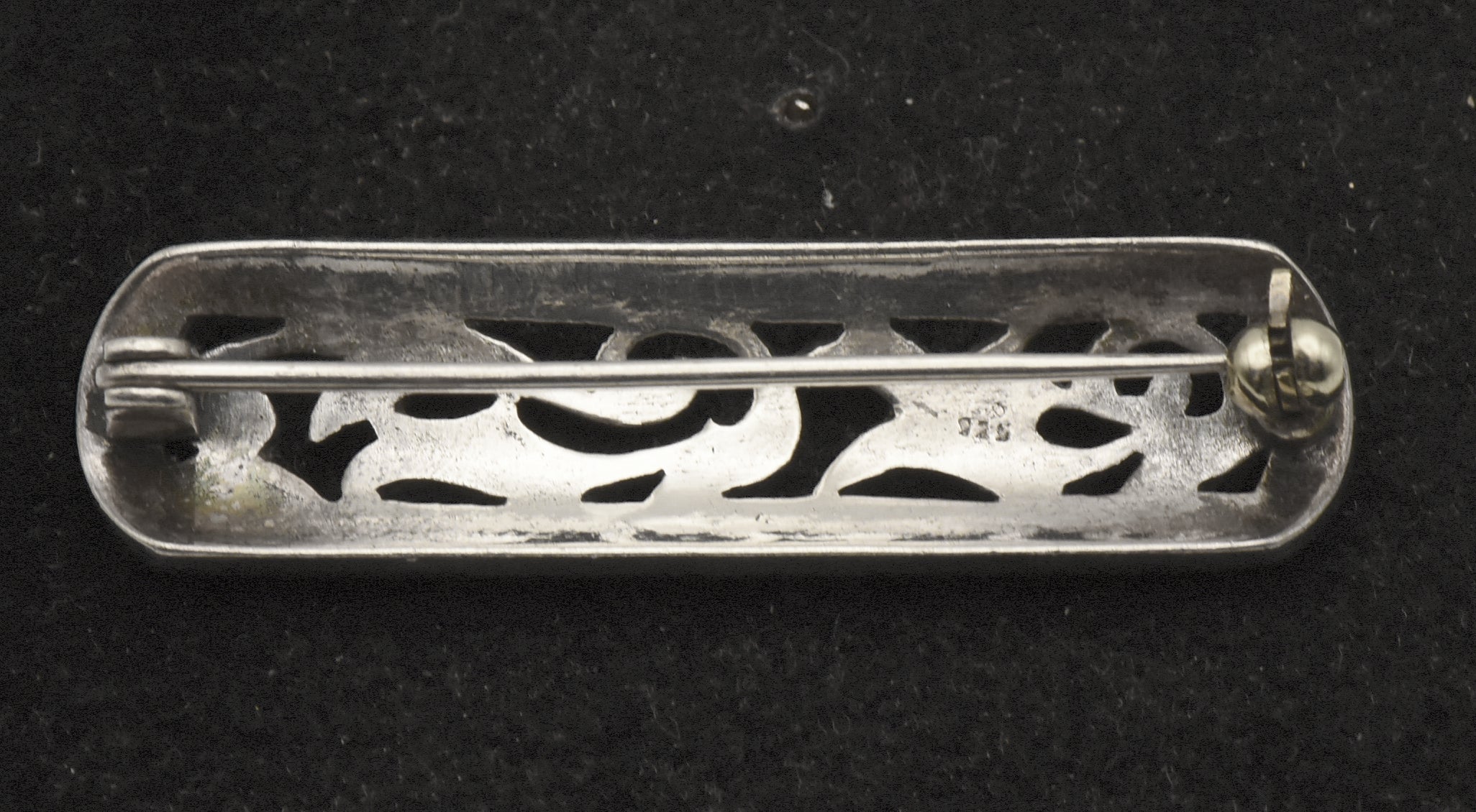 Vintage Sterling Silver and Marcasite Bar Brooch