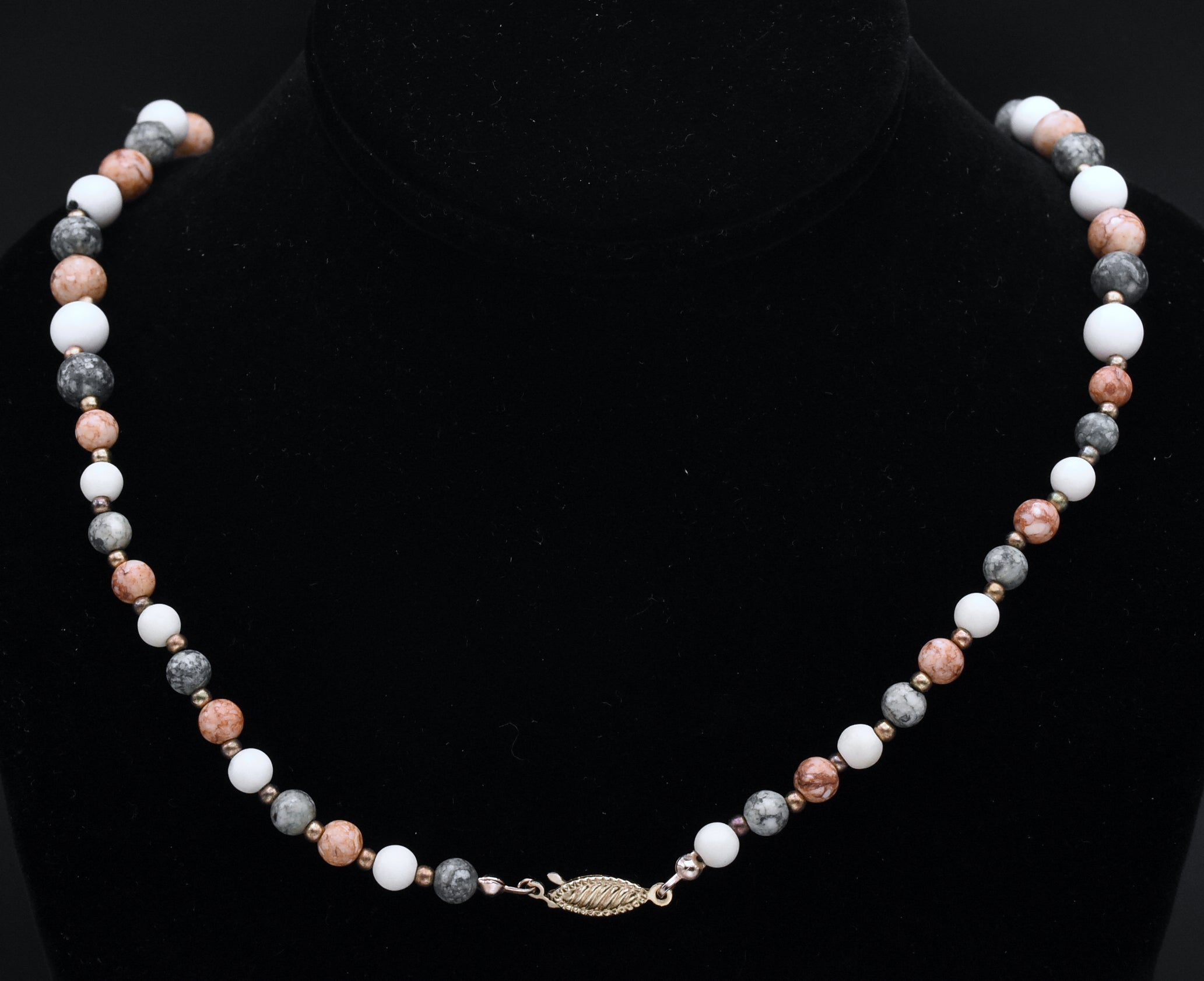 Faux Stone Beaded Necklace - 24"