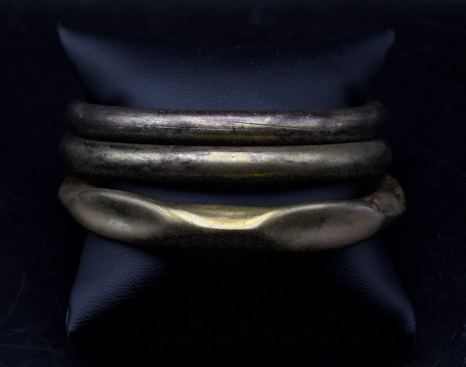 Vintage Collection of 3 Brass Bangle Bracelets