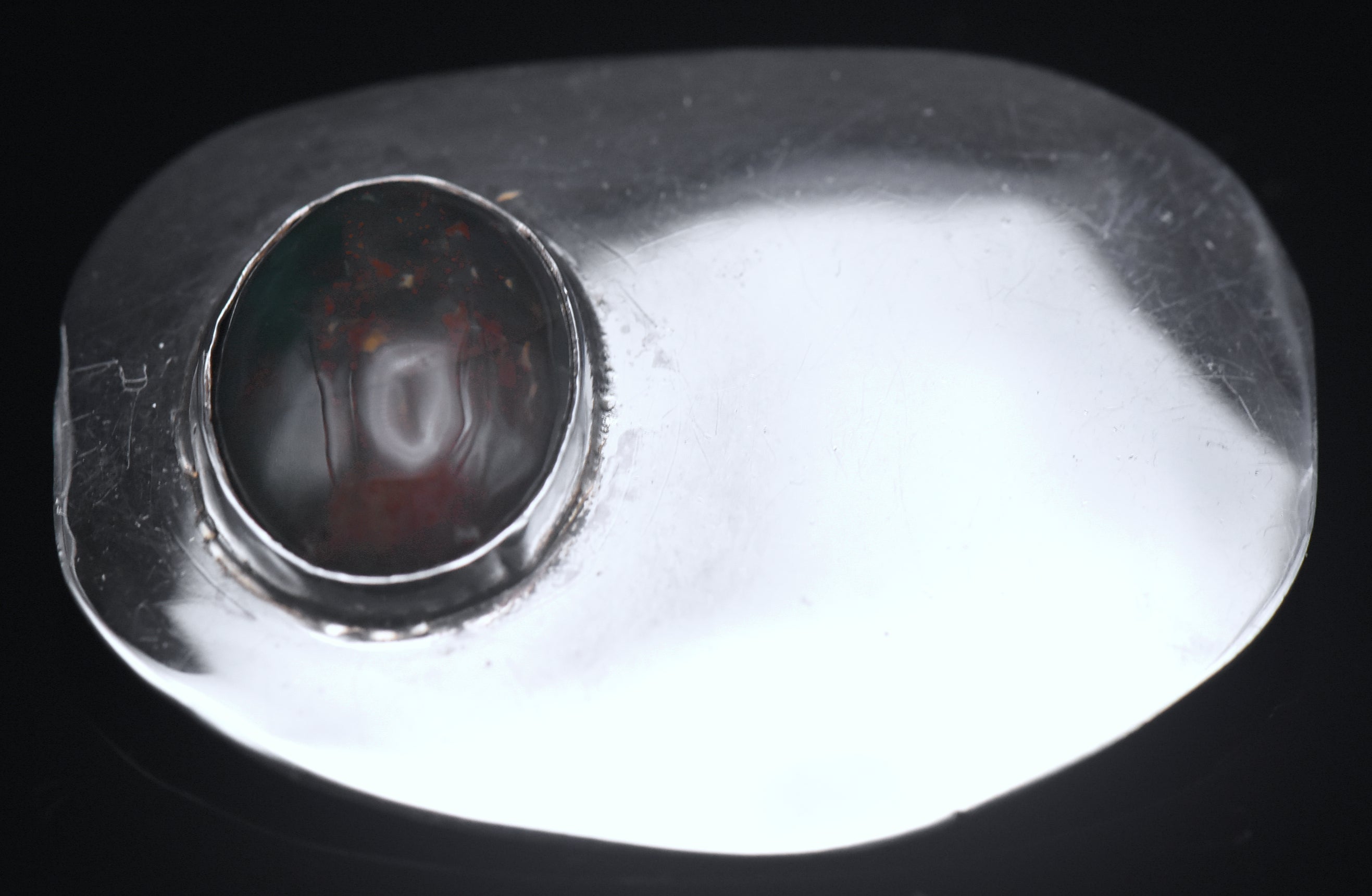 Vintage Bloodstone Sterling Silver Brooch