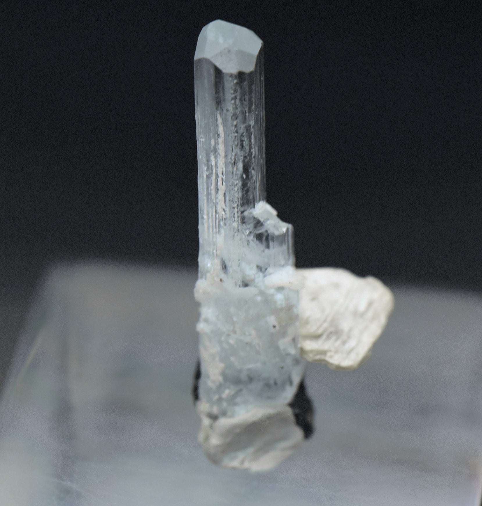Aquamarine Crystal with Mica and Black Tourmaline Mineral Specimen - Pakistan