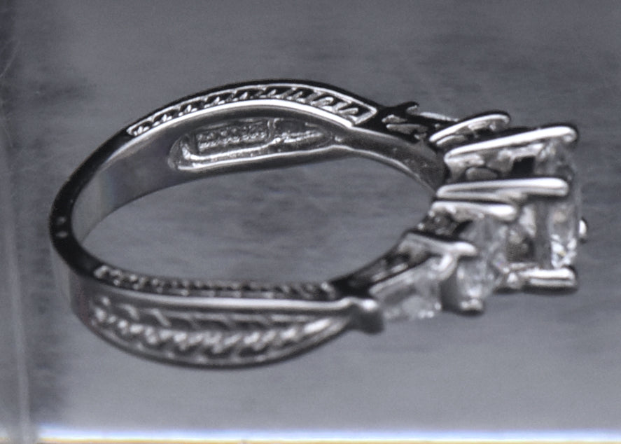 Diamonique - Sterling Silver Cubic Zirconia Ring - Size 6.75