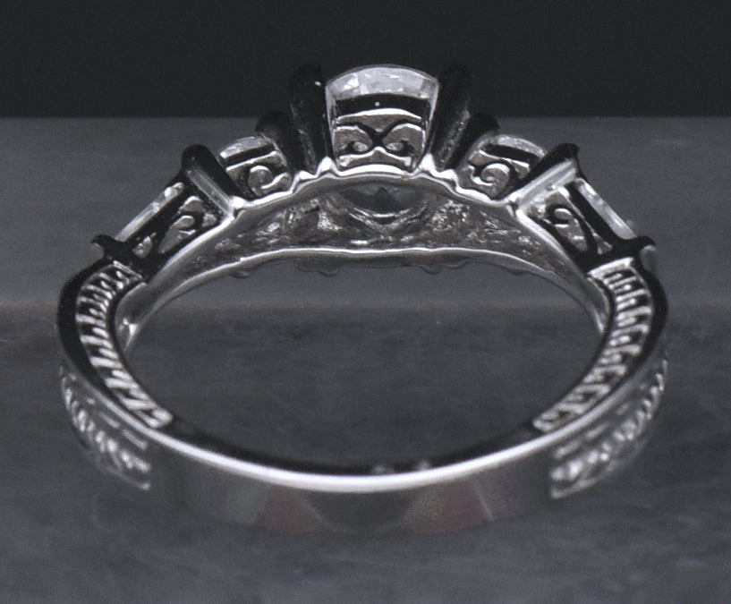 Diamonique - Sterling Silver Cubic Zirconia Ring - Size 6.75