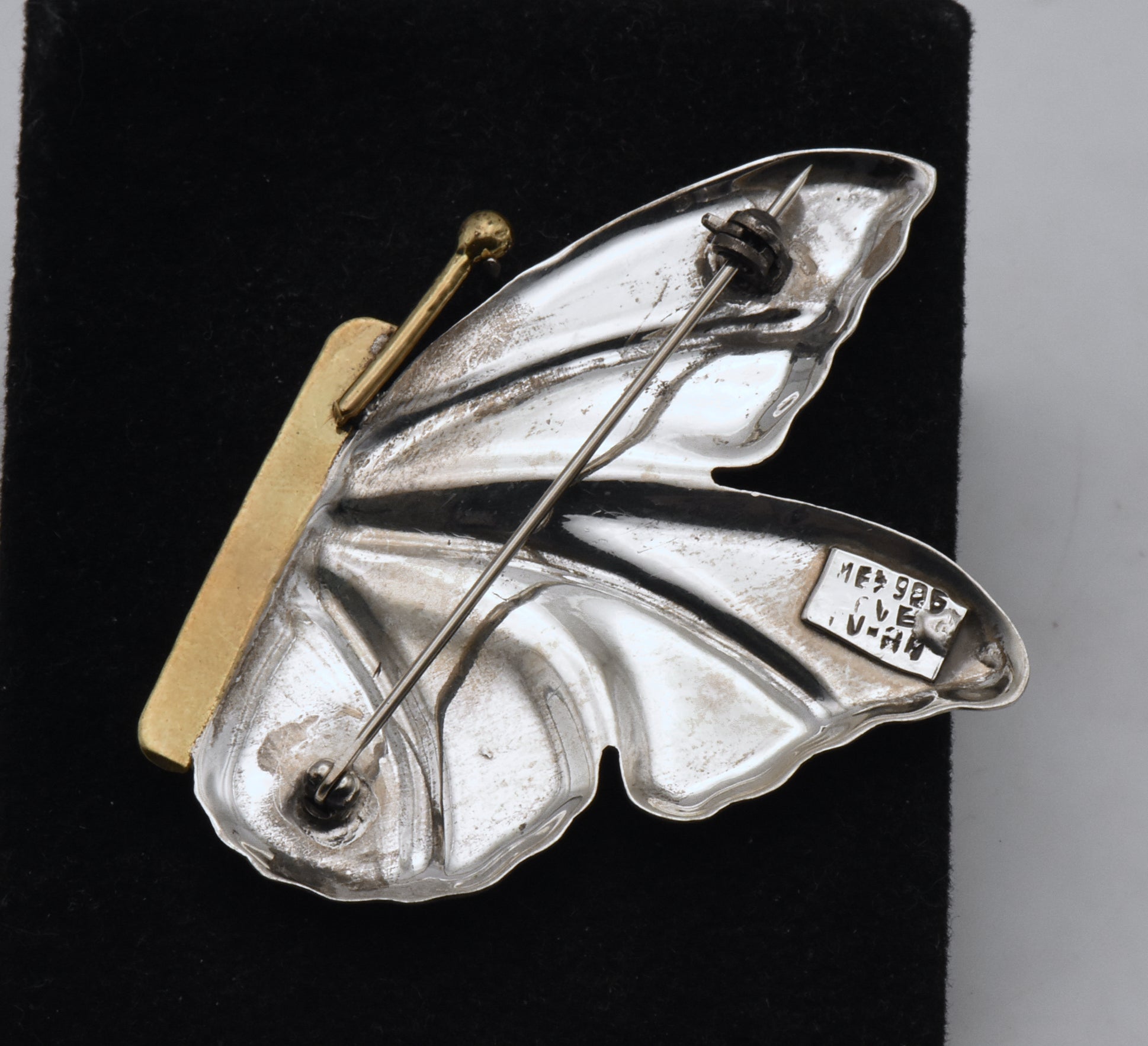 Vintage Handmade Sterling Silver Butterfly Brooch