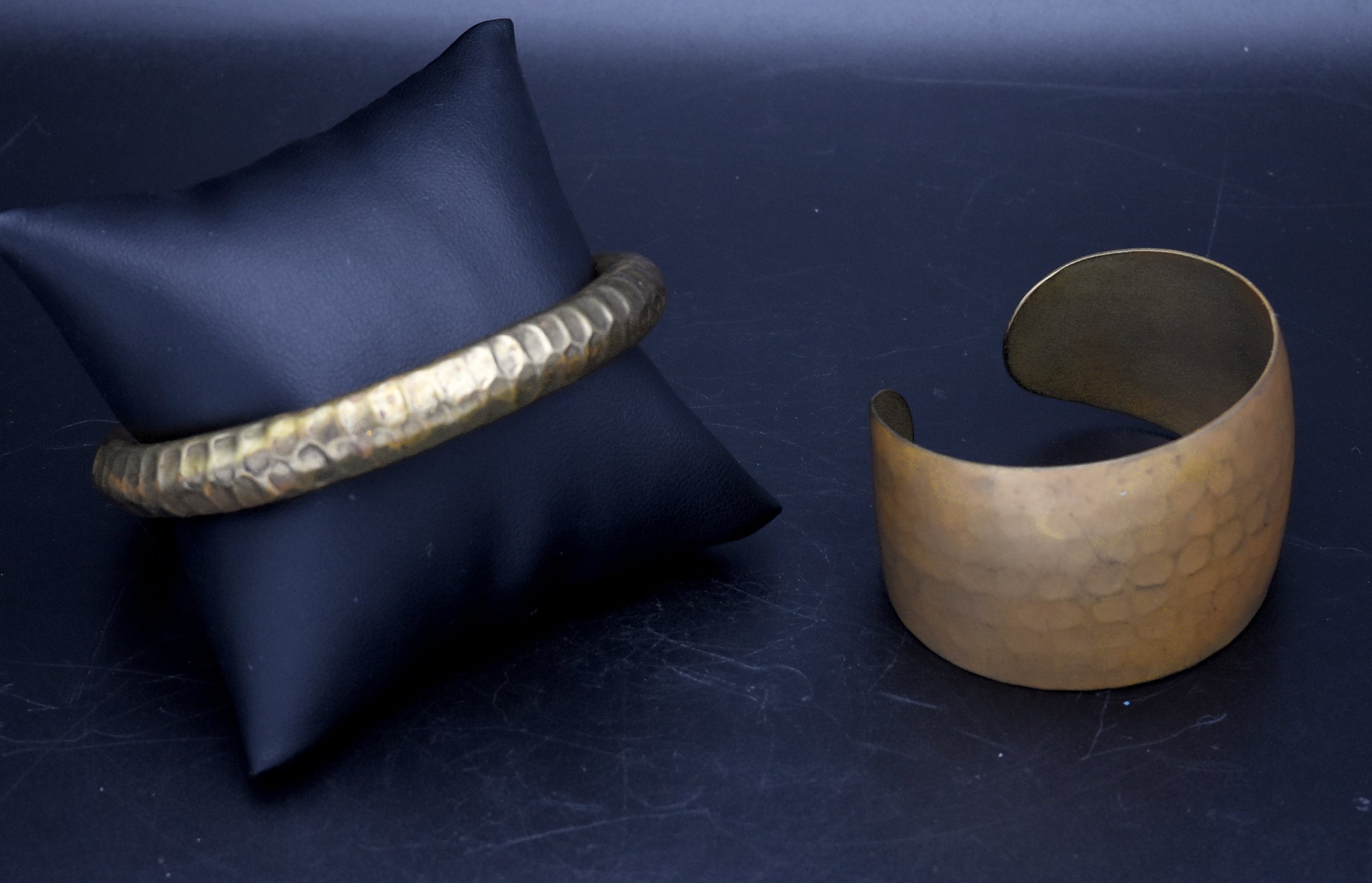 Vintage Pair of Brass Bangle and Cuff Bracelets