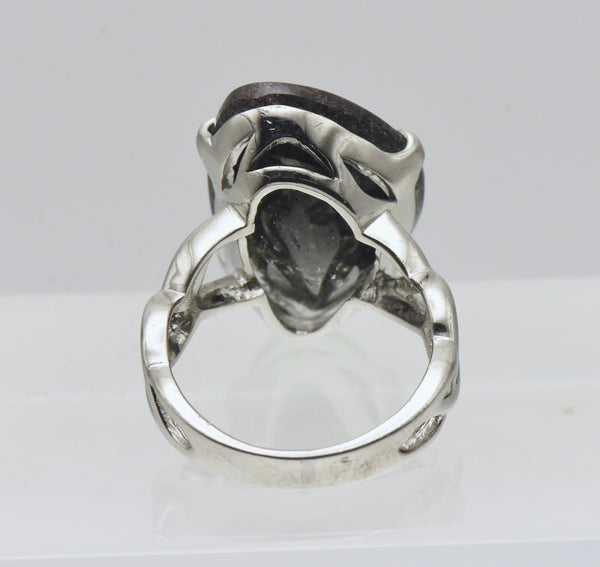 Vintage Chlorite-Included Quartz Sterling Silver Ring - Size 6.5