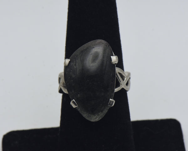 Vintage Chlorite-Included Quartz Sterling Silver Ring - Size 6.5