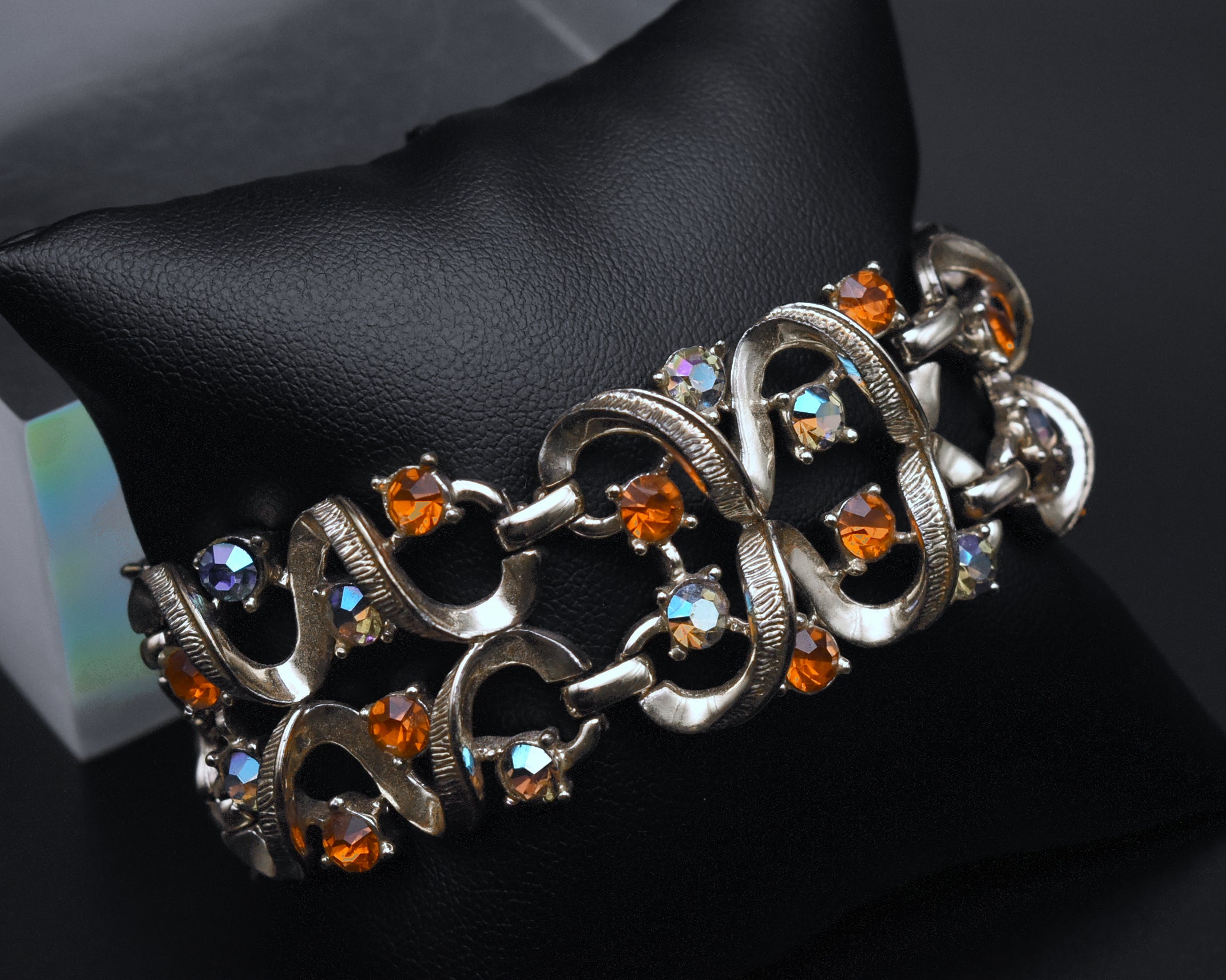 Coro - Vintage Silver Tone and Rhinestone Bracelet