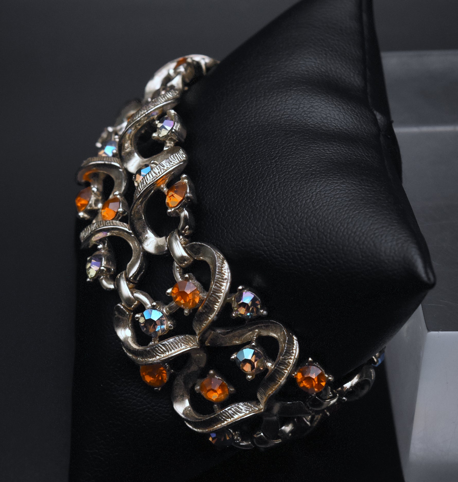 Coro - Vintage Silver Tone and Rhinestone Bracelet
