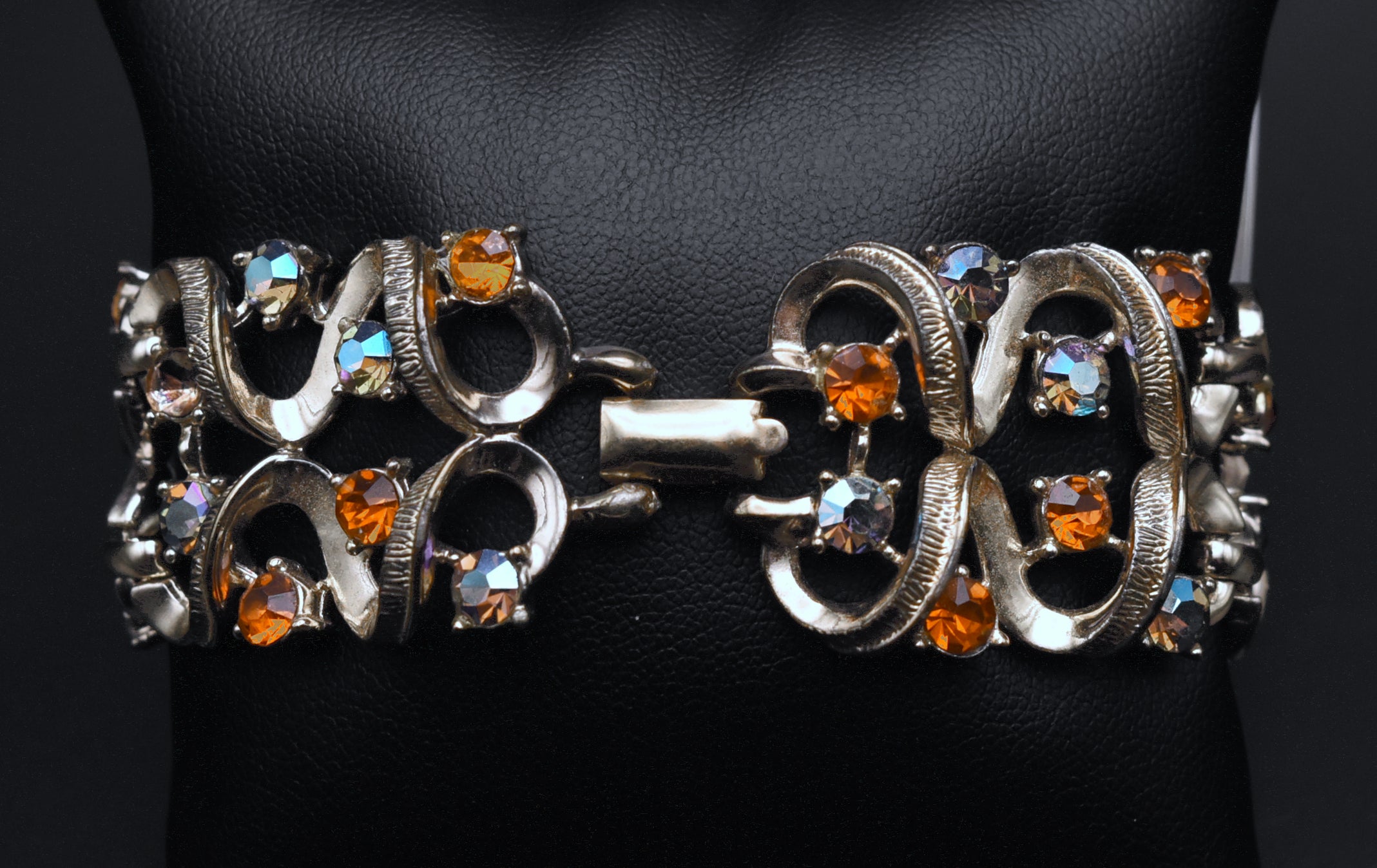 Coro - Vintage Silver Tone and Rhinestone Bracelet