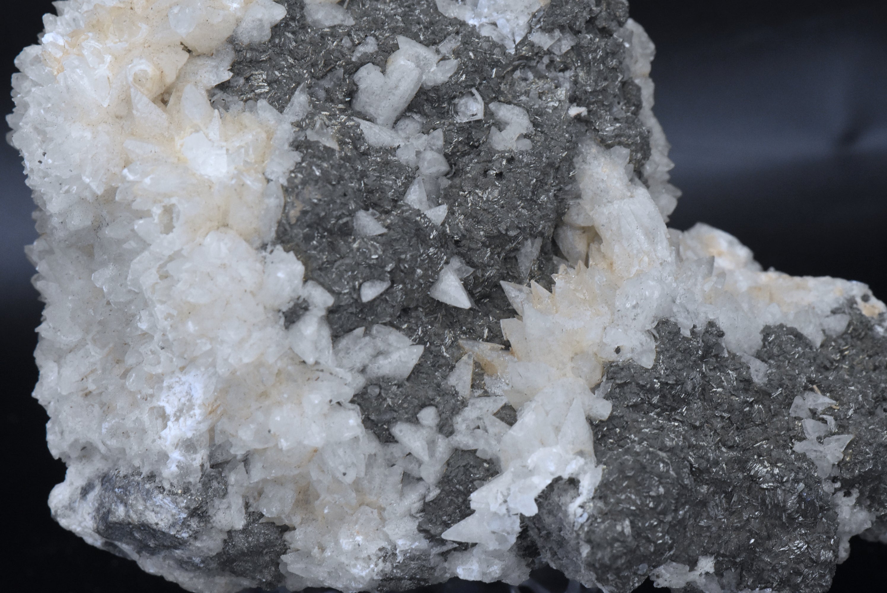Calcite Crystal Clusters on Pyrite Mineral Specimen