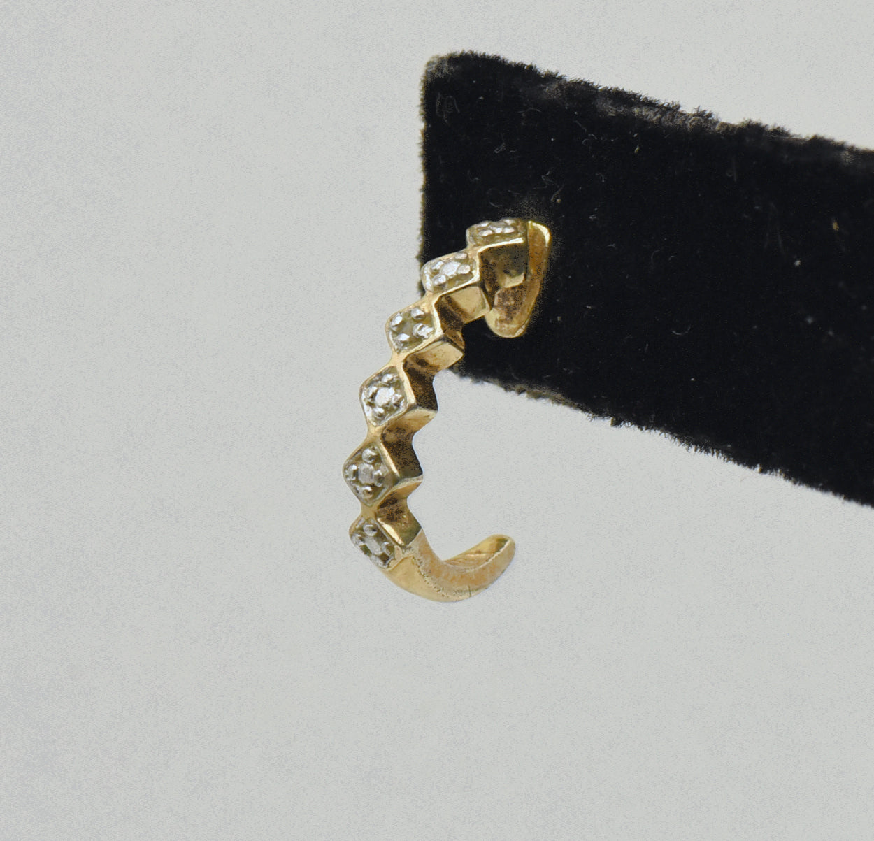 UNMATCHED Vintage Diamond Gold Tone Sterling Silver Earring