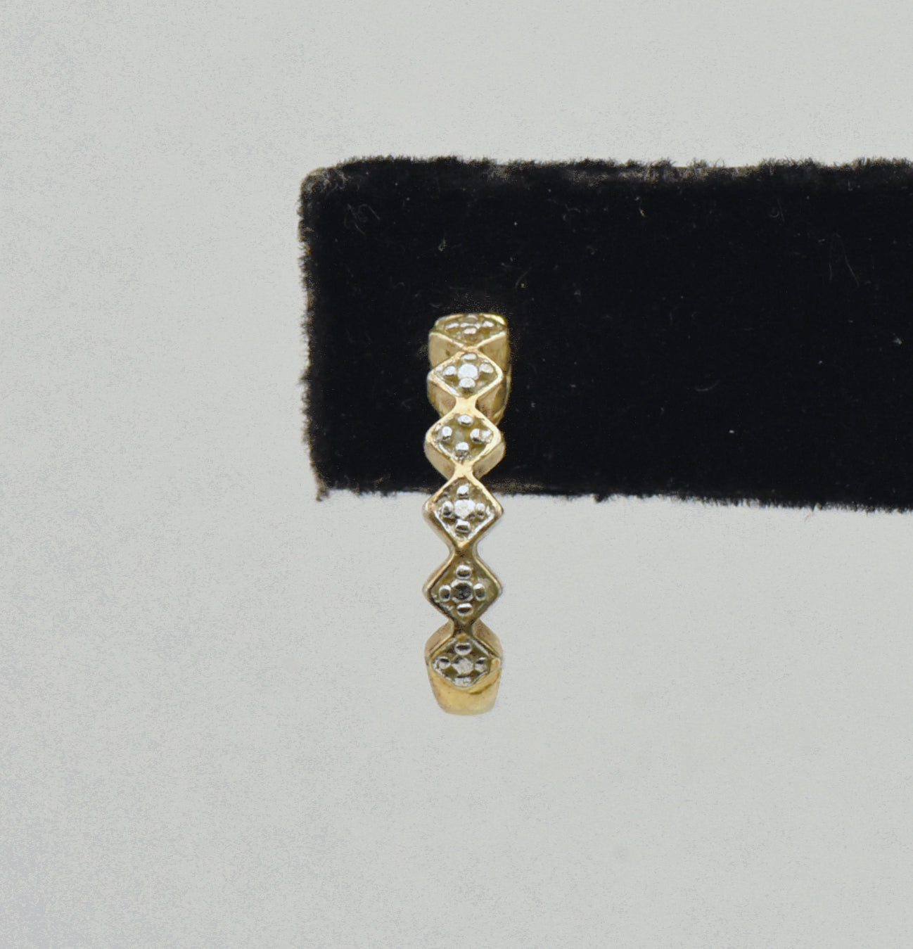 UNMATCHED Vintage Diamond Gold Tone Sterling Silver Earring