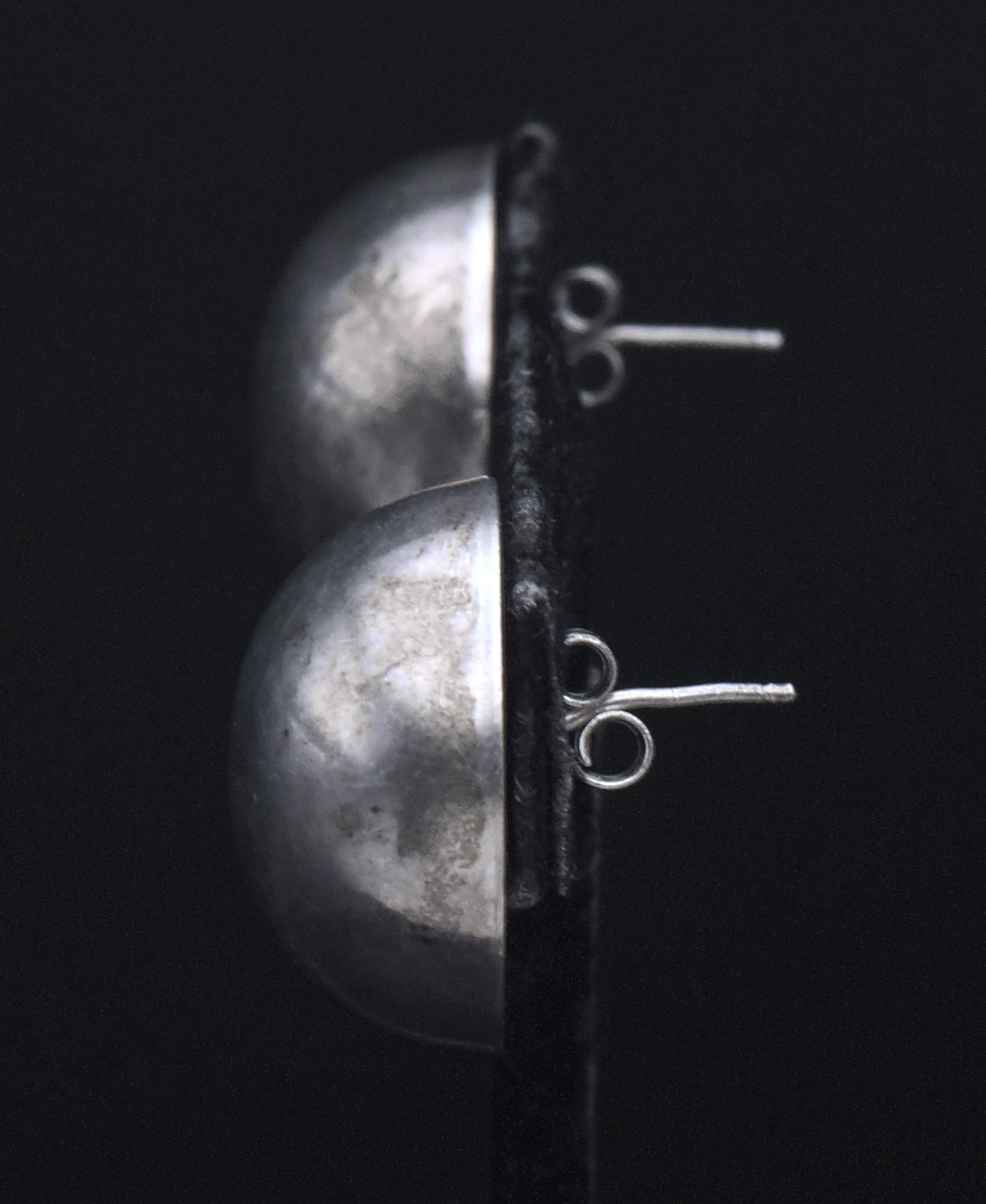 Vintage Handmade Sterling Silver Dome Earrings