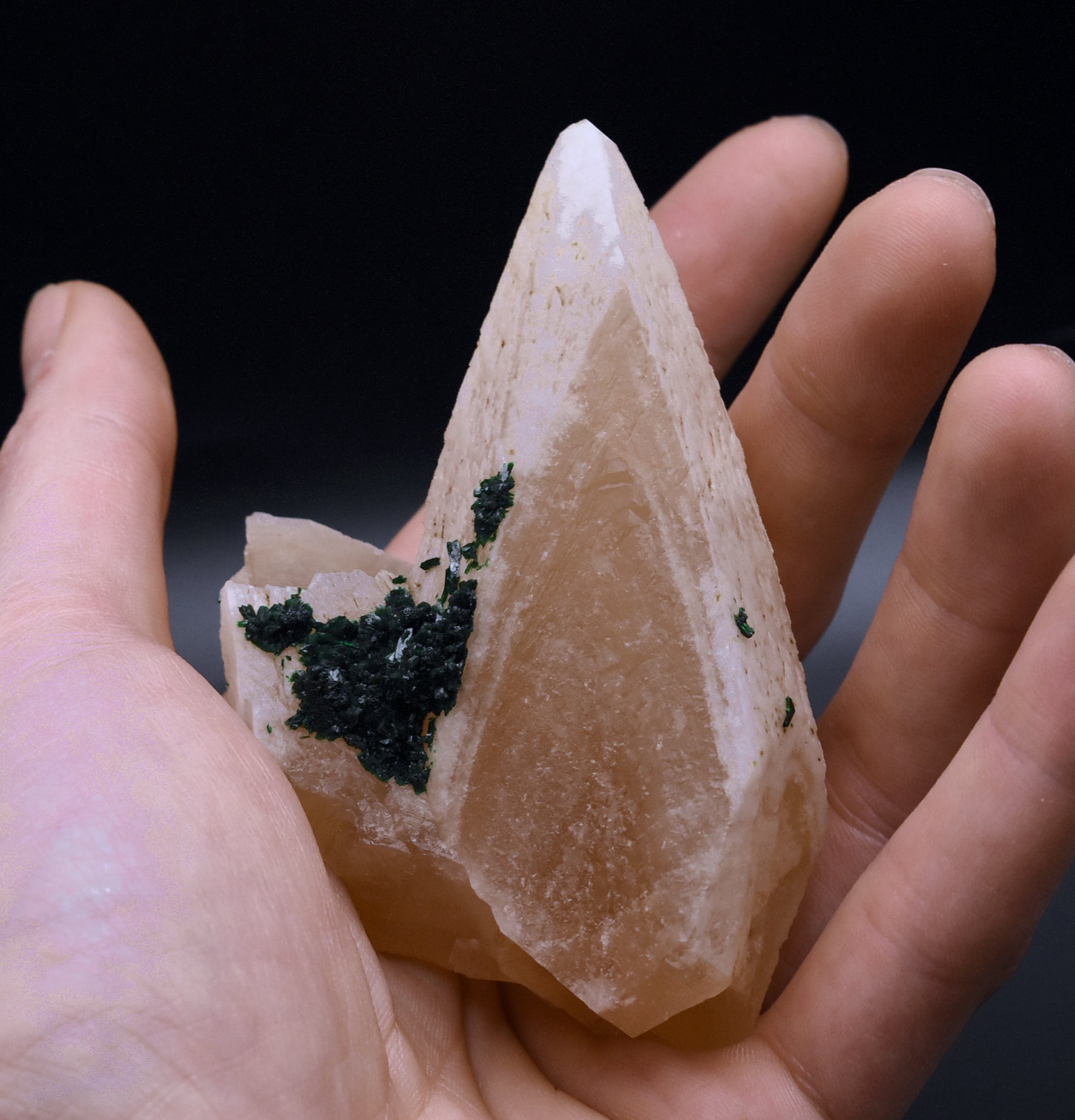 Malachite on Dogtooth Calcite Crystal Mineral Specimens - DRC