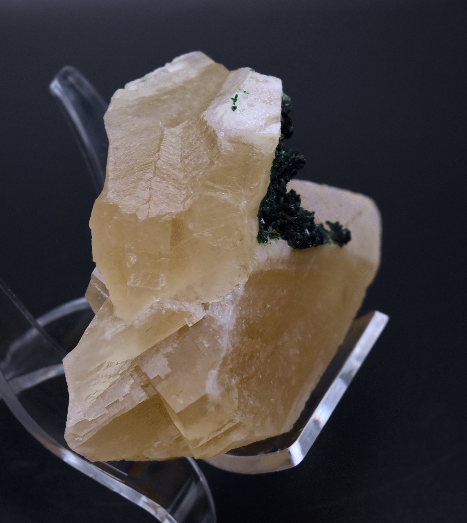 Malachite on Dogtooth Calcite Crystal Mineral Specimens - DRC