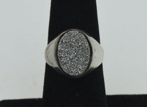 Vintage Sterling Silver Druze Ring - Size 6.25