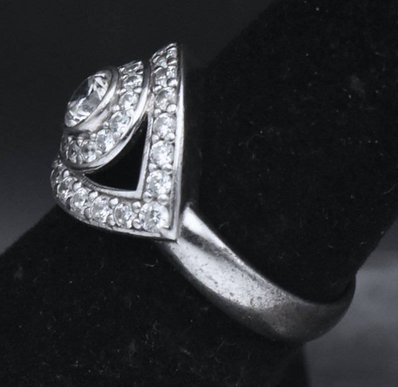 Netali Nissim - Sterling Silver Cubic Zirconia Eye Ring - Size 6