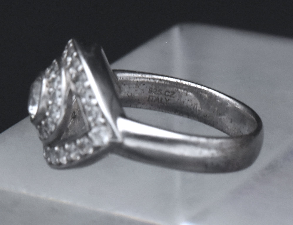 Netali Nissim - Sterling Silver Cubic Zirconia Eye Ring - Size 6