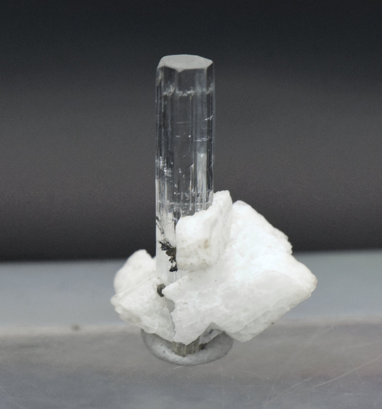 Aquamarine Crystal on Feldspar Mineral Specimen - Pakistan