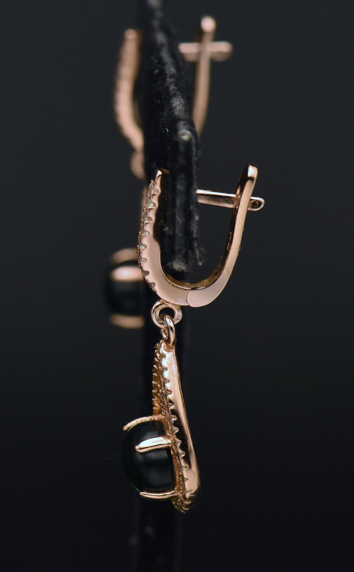 Vintage Rose Gold Tone Sterling Silver Dangle Earrings