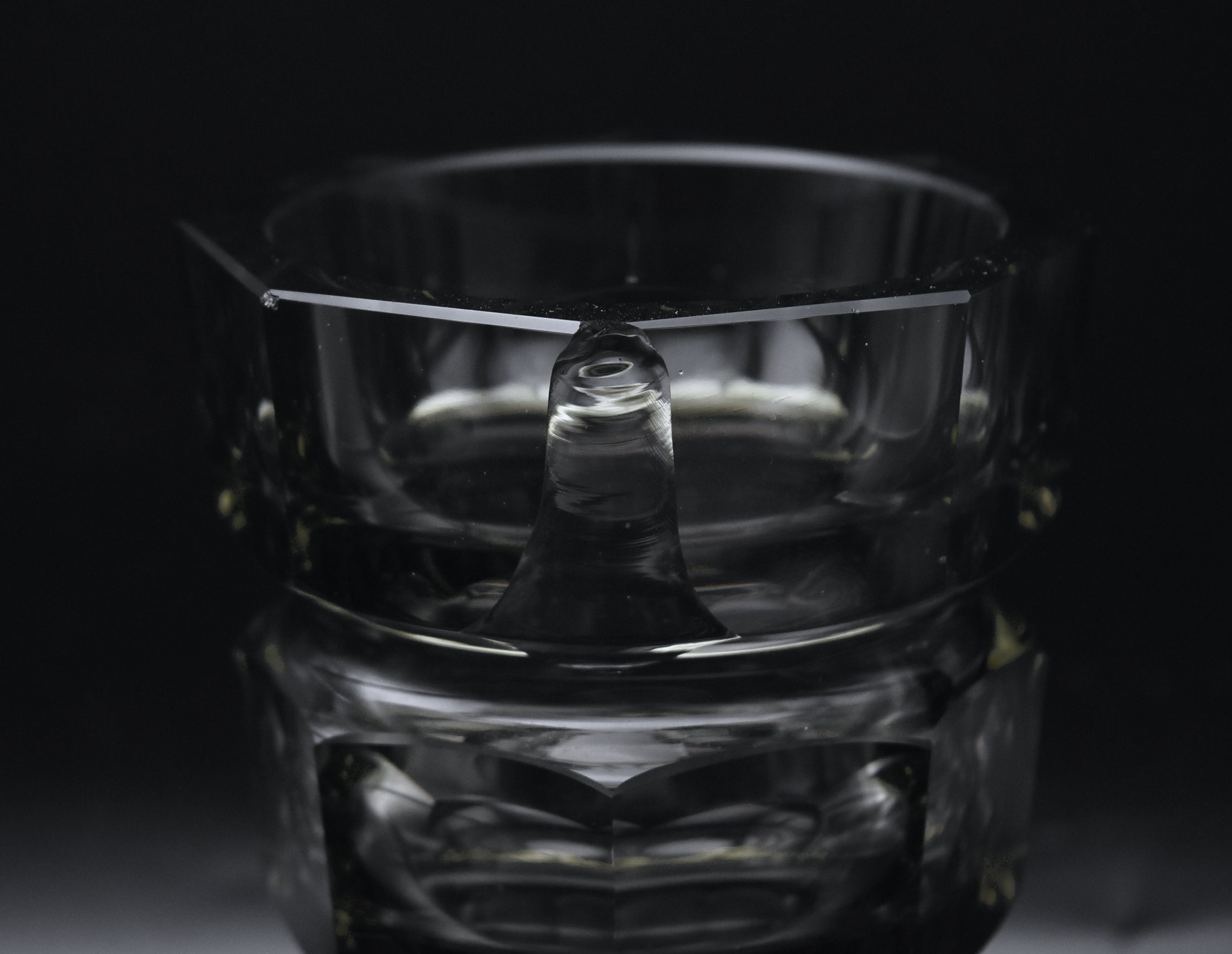 Moser - Vintage Josef Hoffman Smoked Faceted Glass Vase - AS IS