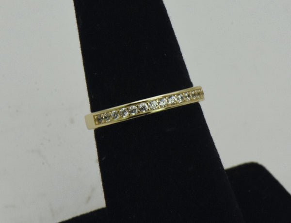 Vintage Gold Tone Sterling Silver Cubic Zirconia Ring - Size 6