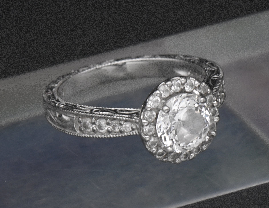 Tacori - Sterling Silver Cubic Zirconia Halo Ring - Size 7