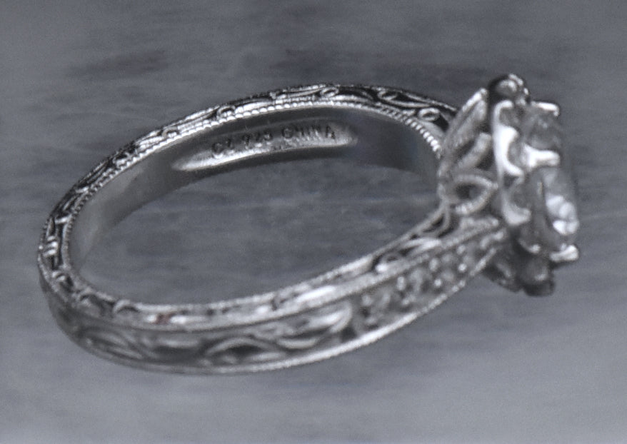 Tacori - Sterling Silver Cubic Zirconia Halo Ring - Size 7