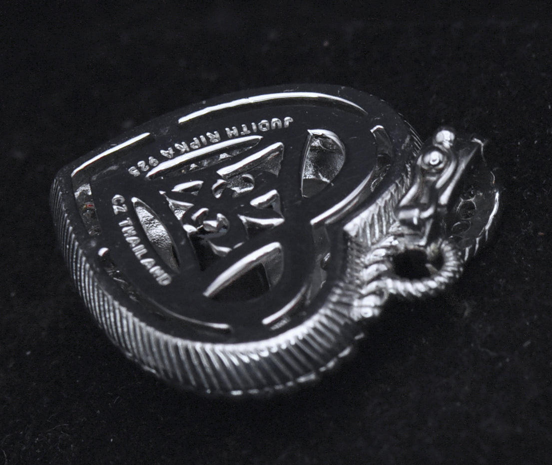 Judith Ripka - Sterling Silver Black Onyx & CZ Heart Pendant