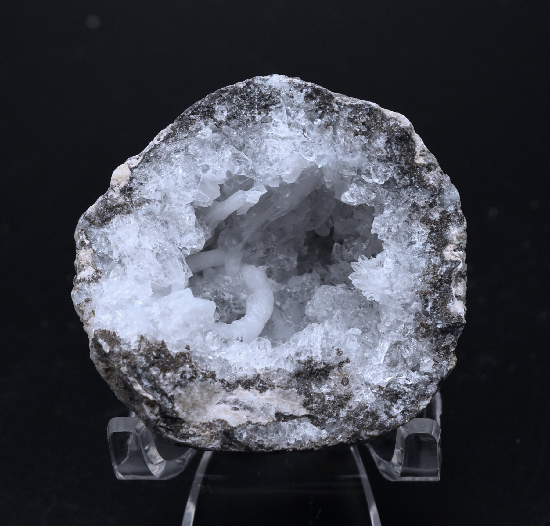 Hyalite, Quartz, Calcite Whole Geode - Mexico