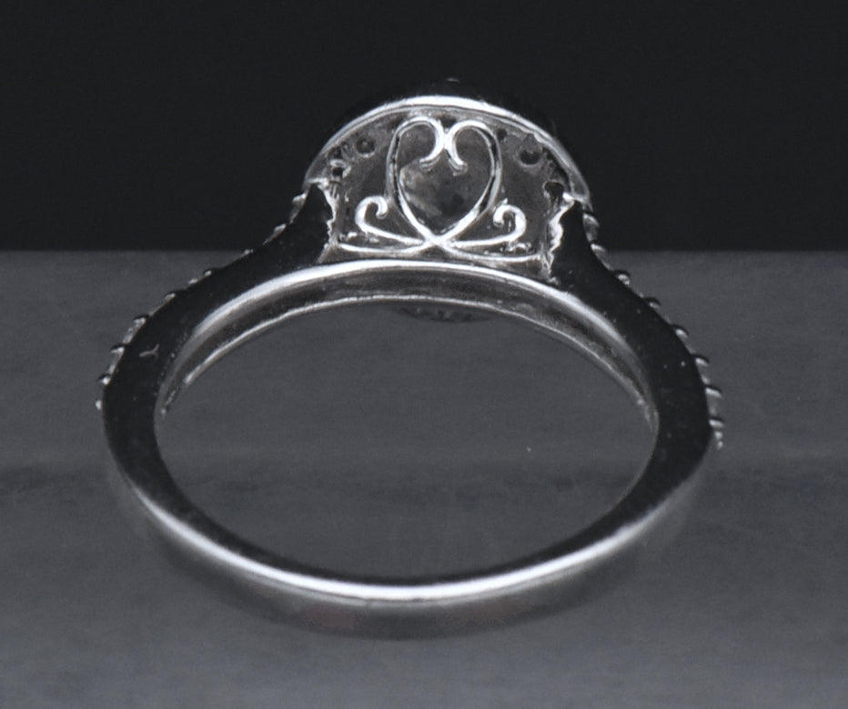 Sterling Silver Cubic Zirconia Halo Ring - Size 7
