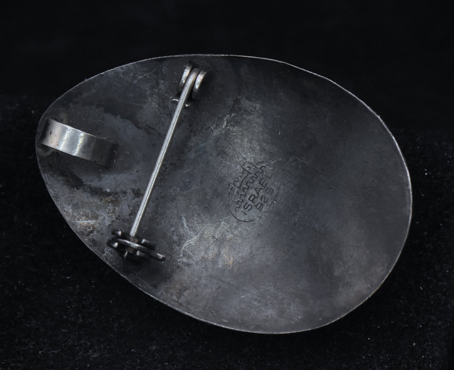 Vintage Handcrafted Sterling Silver and Foil Glass Brooch/Pendant