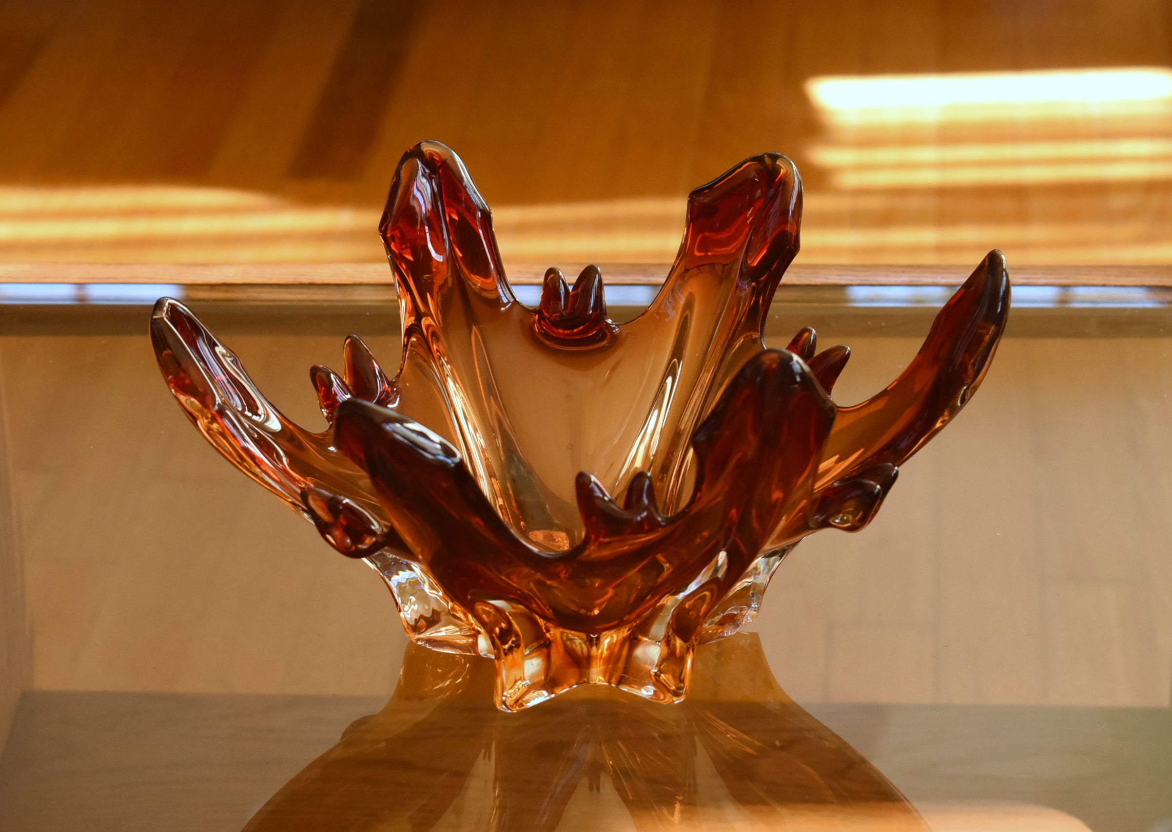 Vintage Handmade Glass "Lava Splash" Bowl