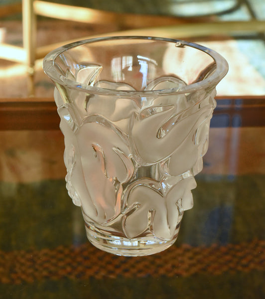 Lalique - Vintage Grape Motif Glass Vase - AS IS