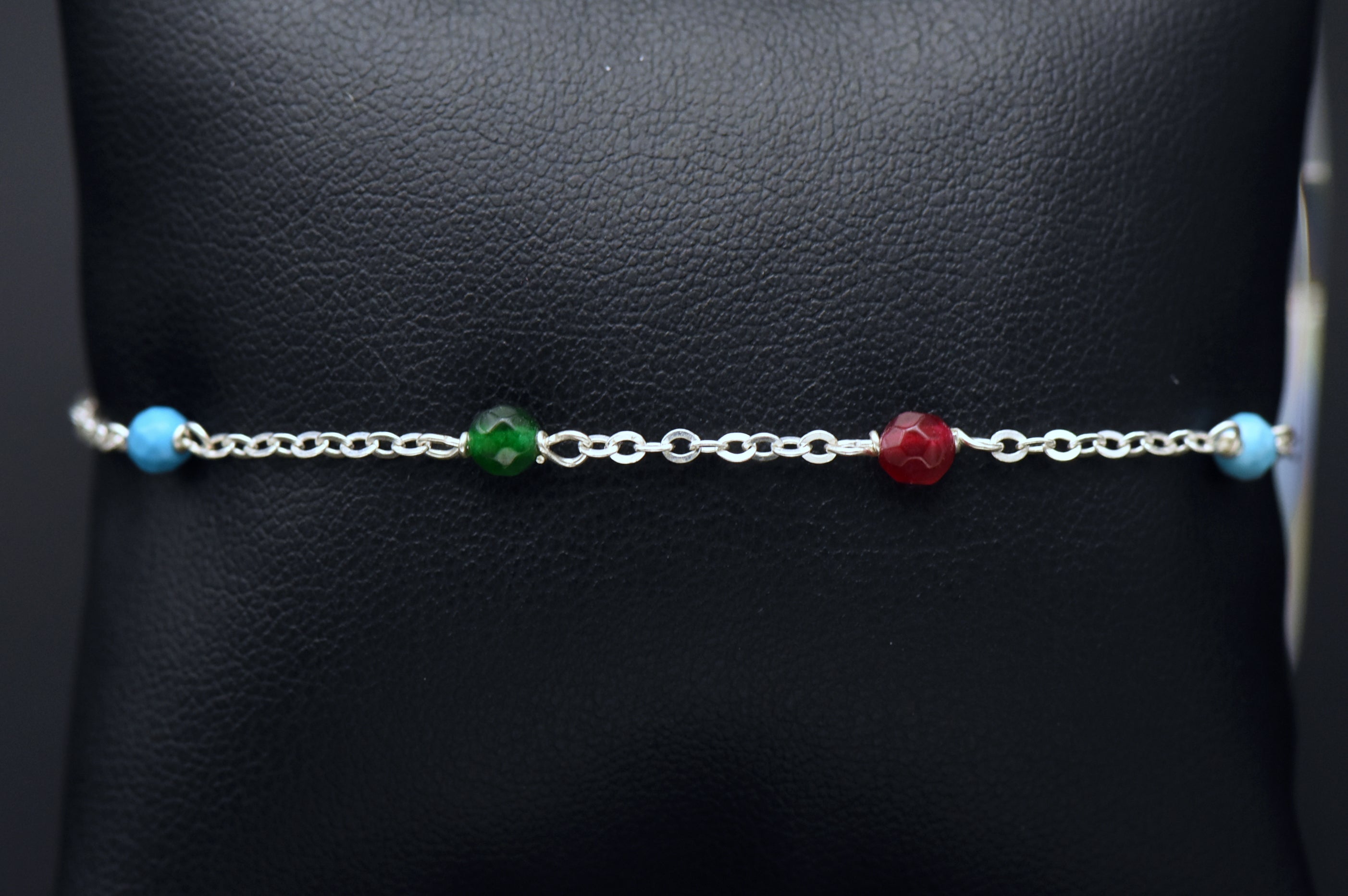 Milor - Vintage Italian Sterling Silver Beaded Chain Link Bracelet