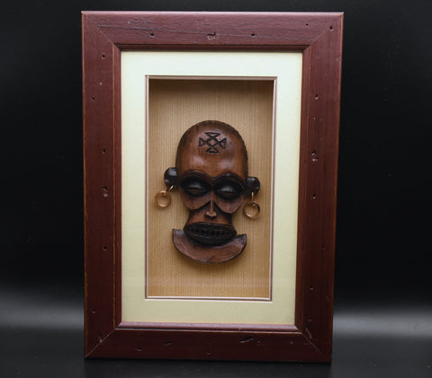 Decorative Carved Mask Shadow Box Wall Art