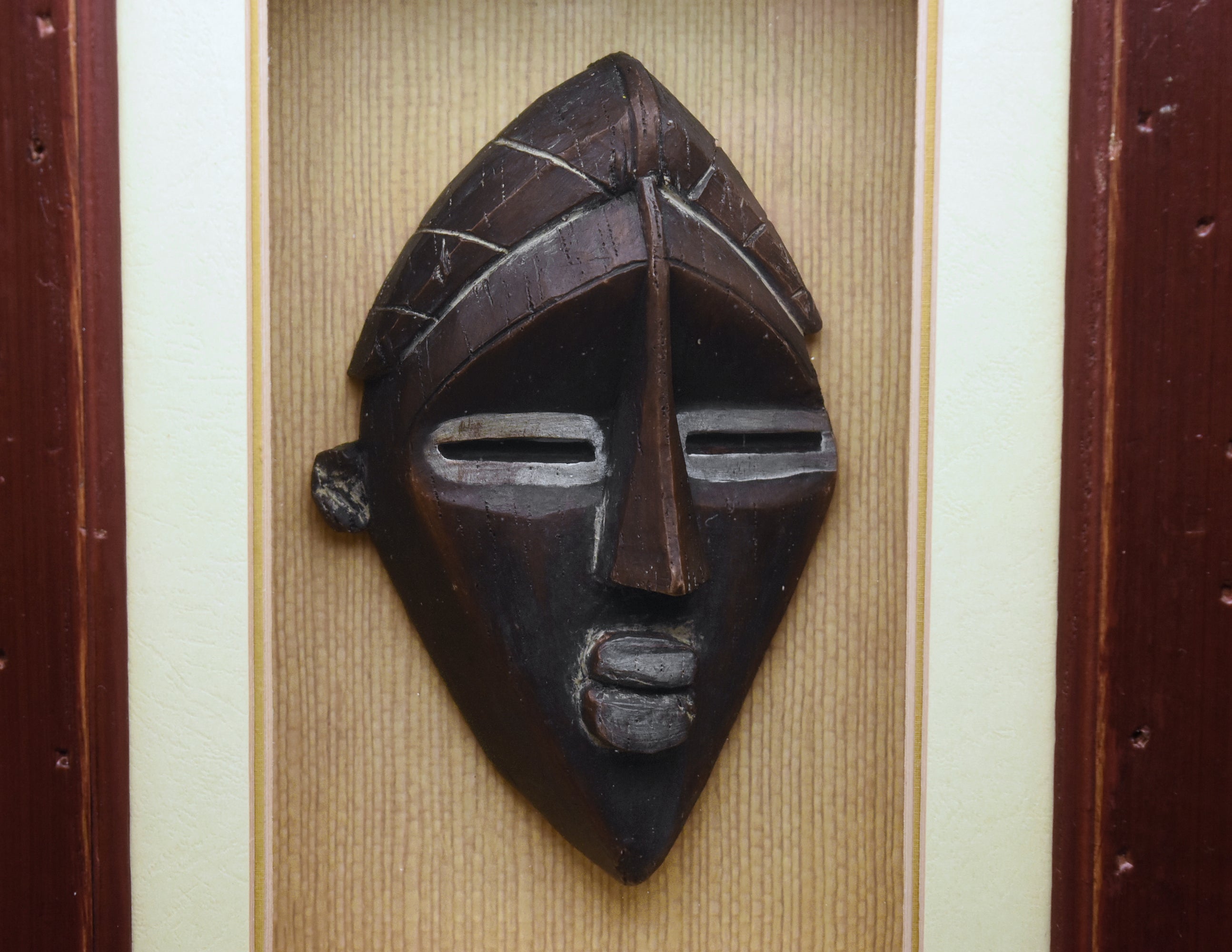 Decorative Carved Mask Shadow Box Wall Art